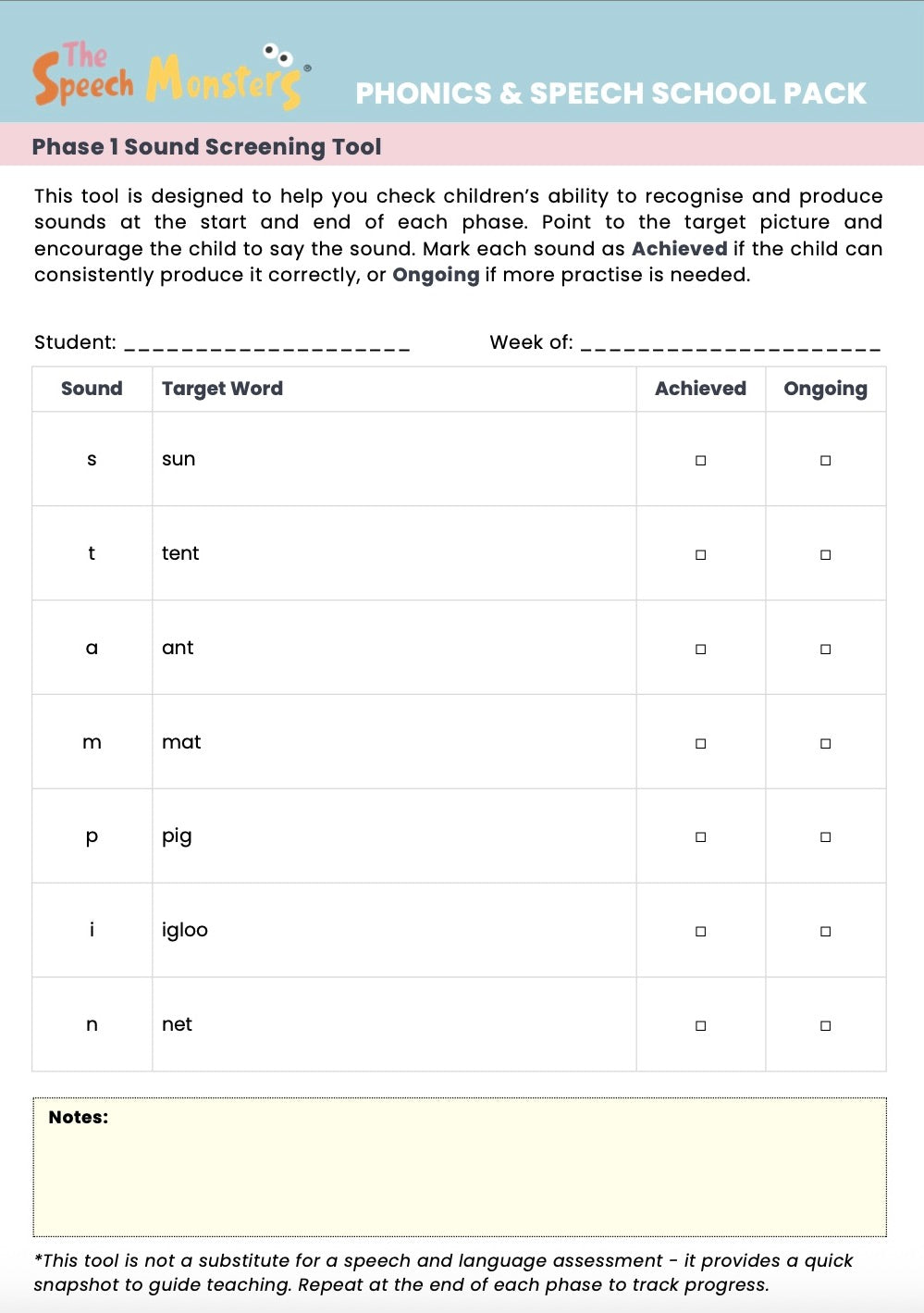 The Speech Monsters Phonics and Speech School Pack (Digital Access)