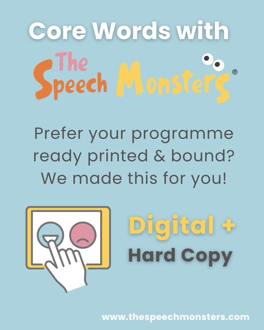 Core Words with The Speech Monsters – Hard Copy + Digital Access