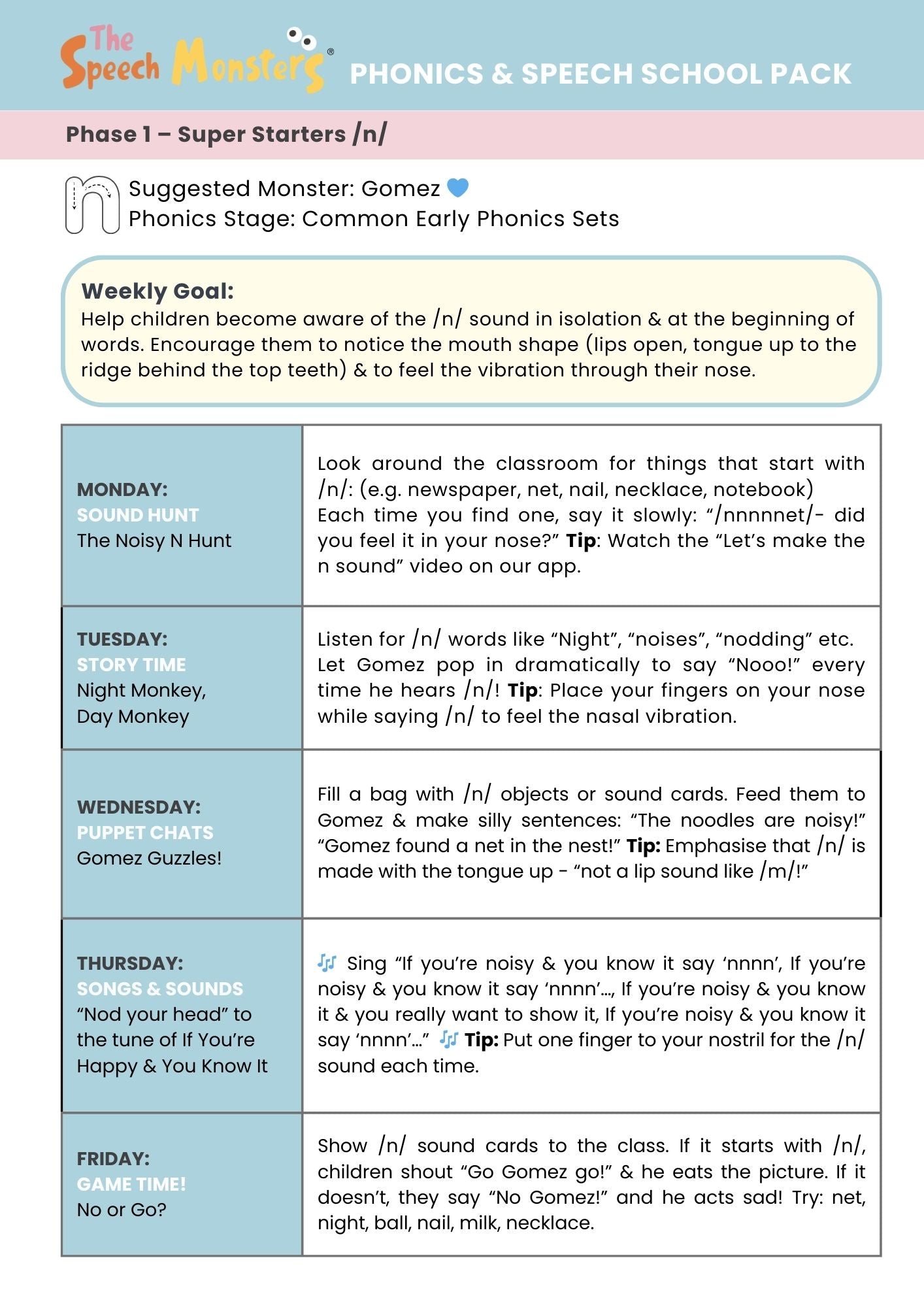The Speech Monsters Phonics and Speech School Pack (Digital Access)